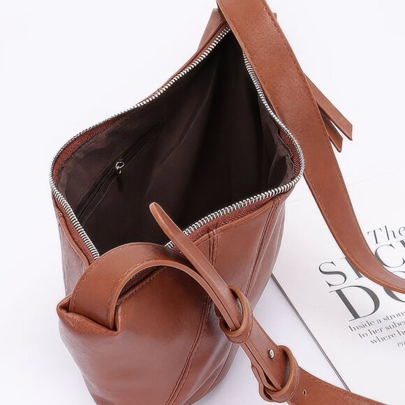 Faux Leather Croissant Bag - Picture 3 of 8